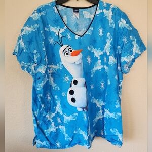 Disney Frozen Olaf‎ Scrub Top 3XL